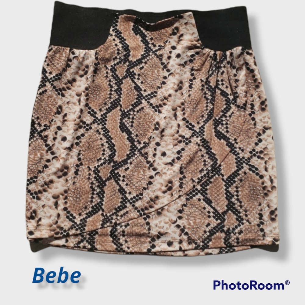 Bebe snake print mini skirt